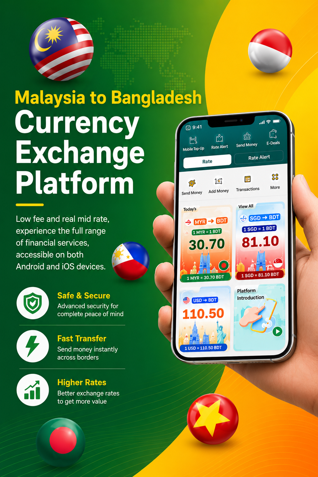 Cash Go, Malaysia to Bangladesh Currency Exchange Platform.