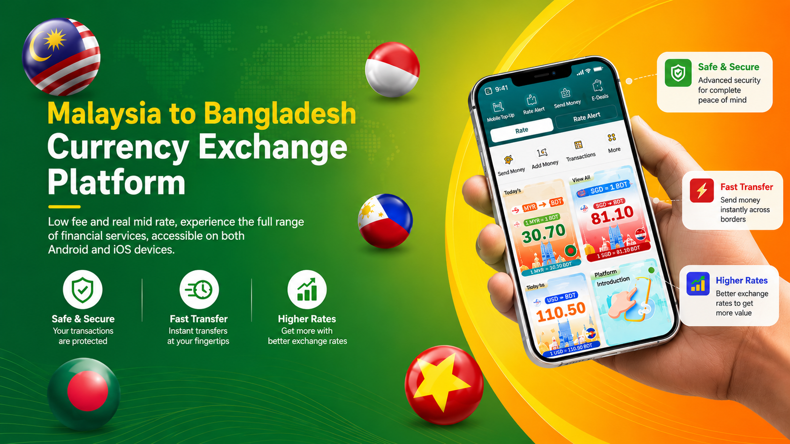 Cash Go, Malaysia to Bangladesh Currency Exchange Platform.